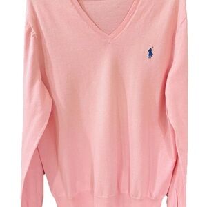 Ralph Lauren Soft Pink V-Neck Sweater